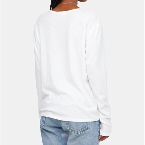 Lacausa Vintage Henley Womens Top Cotton Long Sleeve White Size L - Picture 3 of 7